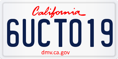 CA license plate 6UCT019