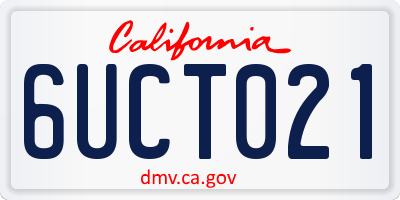 CA license plate 6UCT021