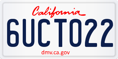 CA license plate 6UCT022