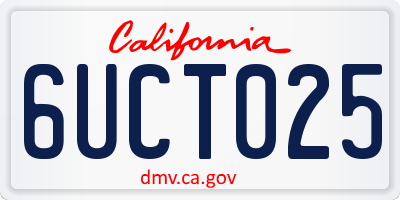 CA license plate 6UCT025