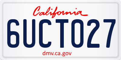 CA license plate 6UCT027