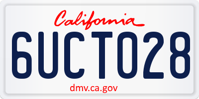 CA license plate 6UCT028