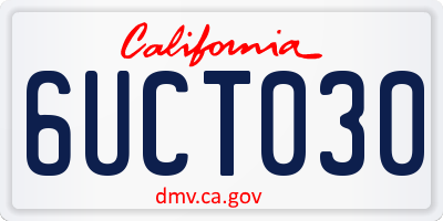 CA license plate 6UCT030