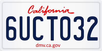 CA license plate 6UCT032