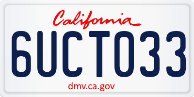 CA license plate 6UCT033