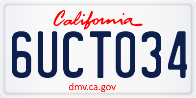 CA license plate 6UCT034