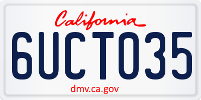 CA license plate 6UCT035
