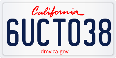 CA license plate 6UCT038