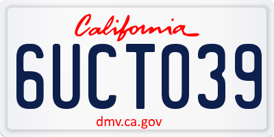 CA license plate 6UCT039