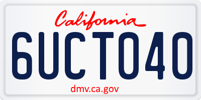 CA license plate 6UCT040