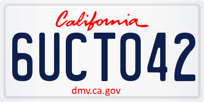 CA license plate 6UCT042