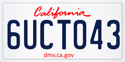 CA license plate 6UCT043