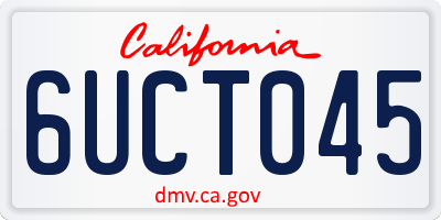 CA license plate 6UCT045
