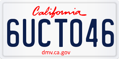 CA license plate 6UCT046