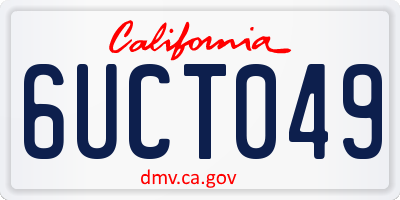 CA license plate 6UCT049