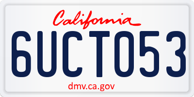 CA license plate 6UCT053