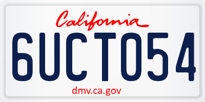 CA license plate 6UCT054