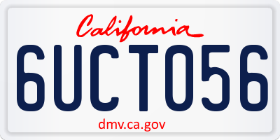 CA license plate 6UCT056