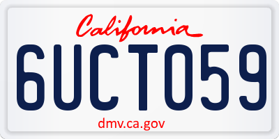 CA license plate 6UCT059