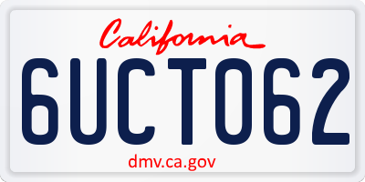 CA license plate 6UCT062