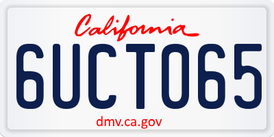 CA license plate 6UCT065