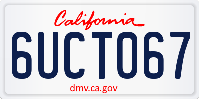 CA license plate 6UCT067