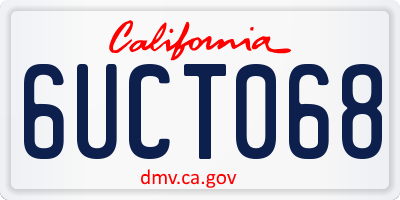 CA license plate 6UCT068