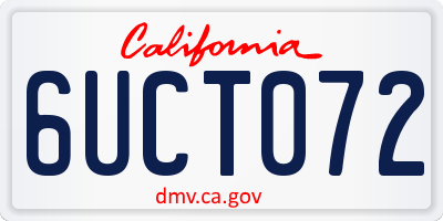 CA license plate 6UCT072