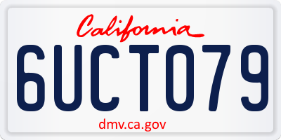 CA license plate 6UCT079