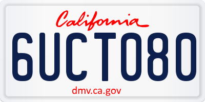 CA license plate 6UCT080