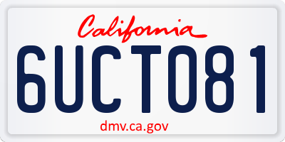 CA license plate 6UCT081