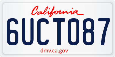 CA license plate 6UCT087