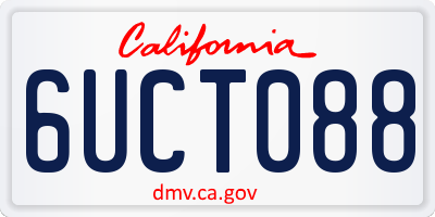 CA license plate 6UCT088