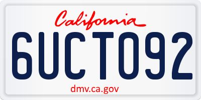 CA license plate 6UCT092