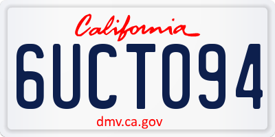CA license plate 6UCT094