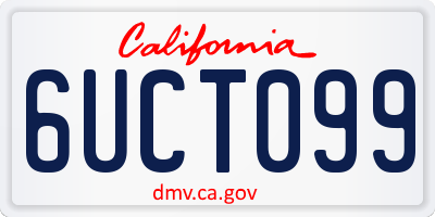 CA license plate 6UCT099