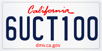 CA license plate 6UCT100