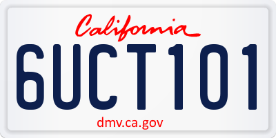 CA license plate 6UCT101