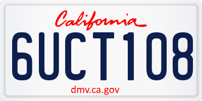 CA license plate 6UCT108