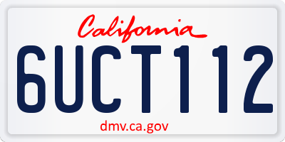 CA license plate 6UCT112