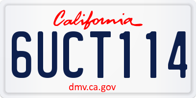 CA license plate 6UCT114