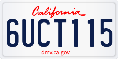 CA license plate 6UCT115