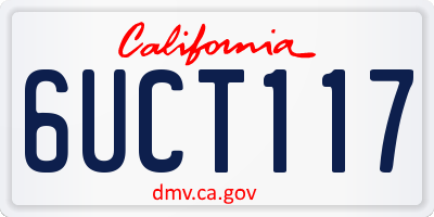 CA license plate 6UCT117