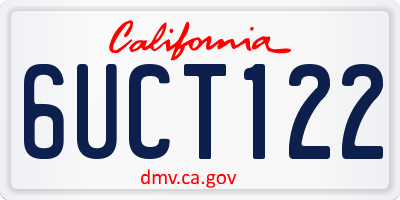 CA license plate 6UCT122