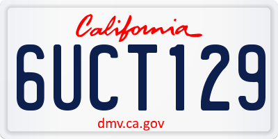 CA license plate 6UCT129