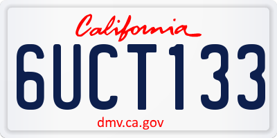 CA license plate 6UCT133
