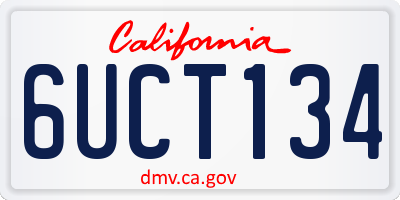 CA license plate 6UCT134