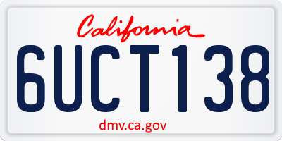 CA license plate 6UCT138