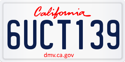 CA license plate 6UCT139