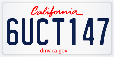 CA license plate 6UCT147